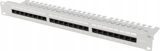 Изображение Lanberg 19" Patchpanel 1U 24-Port CAT.5E UTP + Kabelorg. gr