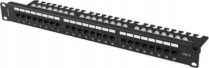 Изображение Lanberg 19" Patchpanel 1U 24-Port CAT.6 UTP + Kabelorg. sw