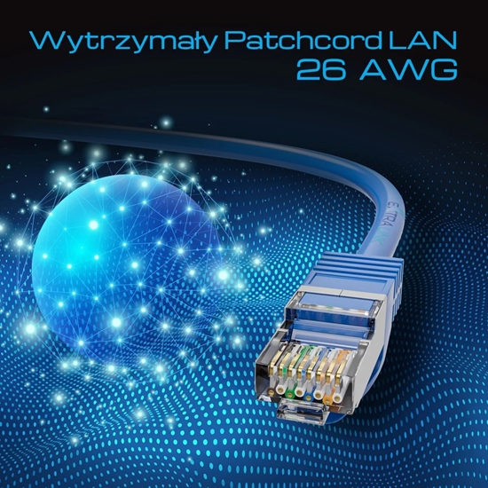 Picture of Extralink Kat.8.1 S/FTP 1m 40G Niebieski | Patchcord LAN | Mied Kabel sieciowy skrtka