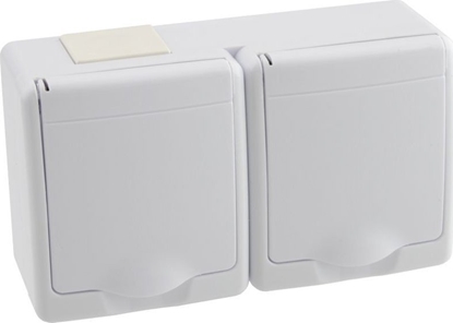 Attēls no Pawbol Gniazdo hermetyczne Pawbol Beta1 D.3112BGG/1 podwójne 2x2P+Z, IP44 biae