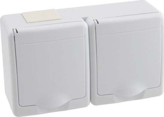 Picture of Pawbol Gniazdo hermetyczne Pawbol Beta1 D.3112BGG/1 podwójne 2x2P+Z, IP44 biae