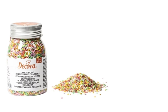 Picture of Pārtikas cukura nūjiņas DECORA, krāsainas, 90g