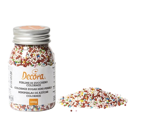 Изображение Pārtikas cukura pērles DECORA Mini, krāsainas, 100g