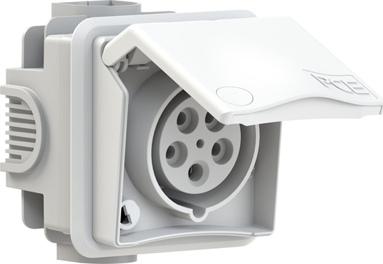 Picture of PCE Gniazdo podtynkowe przelotowe zabudowane seria Design 16A 3P+Z+N 400V IP44