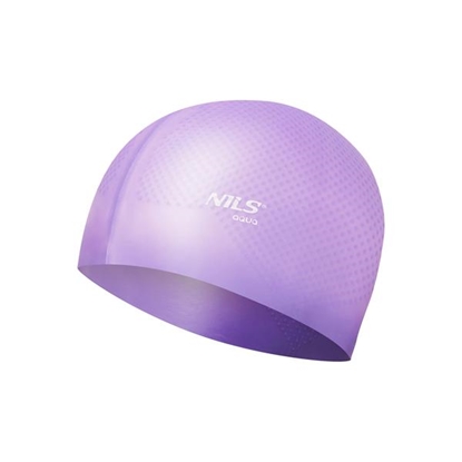 Attēls no PELDCEPURE NQC SOLID COLOR VIOLET SILICONE SWIMMING CAP DOTS NILS AQUA