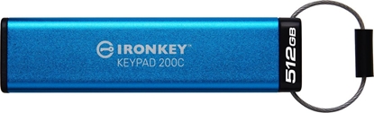 Attēls no Pendrive Kingston Kingston IronKey Keypad 200C - USB-Flash-Laufwerk - verschlusselt - 512 GB - USB 3.2 Gen 1