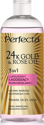 Picture of Perfecta 24K Gold & Rose Oil Luksusowy agodzcy pyn micelarny do cery wraliwej 400ml