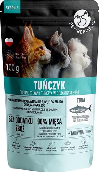 Picture of Pet Republic PET REPUBLIC KOT sasz.100g TUCZYK STERILE sos /24