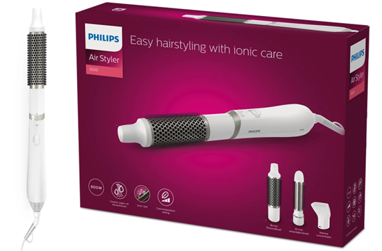 Picture of Philips 3000 series BHA303/00 hair styling tool Hot air brush Warm White 800 W 1.8 m