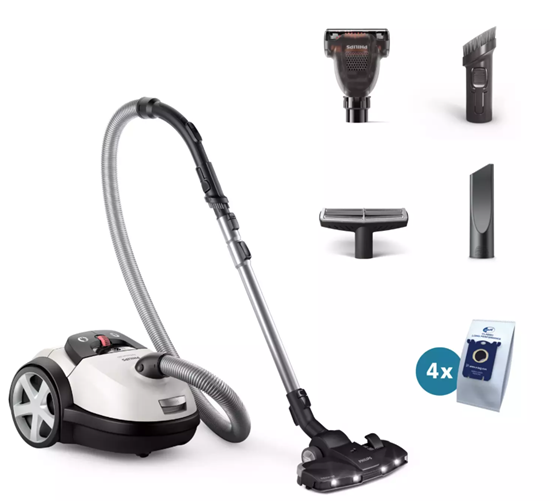 Изображение Vacuum Cleaner|PHILIPS|Performer LED 8000 Series|Bagged/For carpets|900 Watts|Noise 75 dB|White|Weight 5.3 kg|XD8142/12