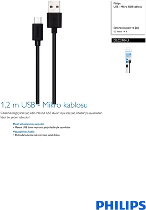 Picture of Kabel USB Eaton USB-A - microUSB 1.2 m Czarny (36823)