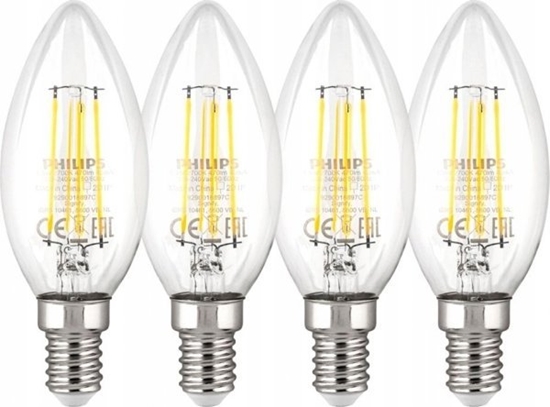 Picture of Philips LED Lamp E14 4-Pack 40W 2700K Filament candle