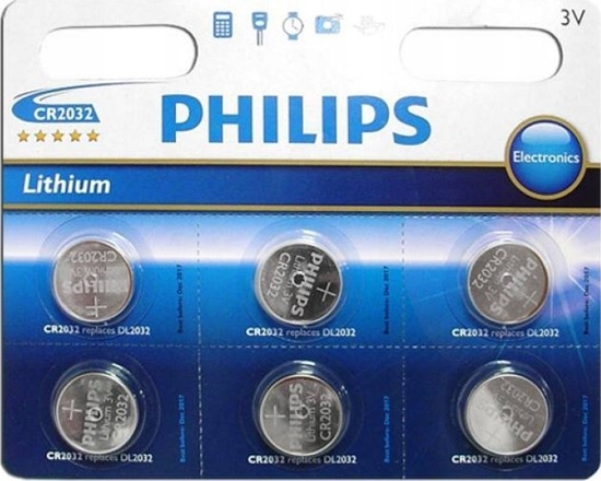 Picture of Philips Philips CR2032P601B, CR2032, Lithium, 6 pc(s), Silver
