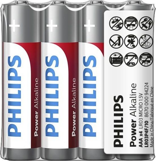 Picture of Philips Power Alkaline Battery LR03P4F/10
