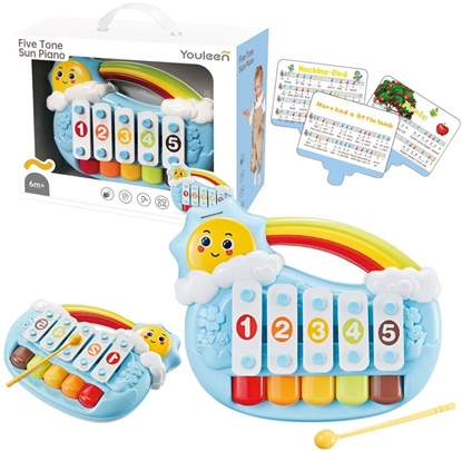 Picture of LeanToys Pianinko Piciotonowe Edukacyjne Dla Malucha Soneczko Niebieskie