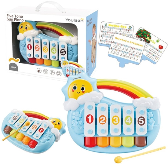 Picture of LeanToys Pianinko Piciotonowe Edukacyjne Dla Malucha Soneczko Niebieskie