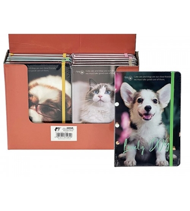 Picture of Piezīmju grāmatiņa Suņi/Kaķi dažādas 14x21 cm 614819