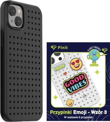 Attēls no Pinit Zestaw Etui Pinit Dynamic + Emoji Pin iPhone 14 6.1" czarny/black wzór 3