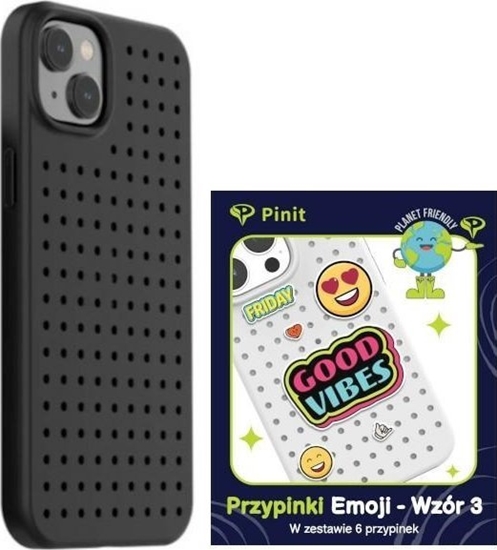 Изображение Pinit Zestaw Etui Pinit Dynamic + Emoji Pin iPhone 14 Plus 6.7" czarny/black wzór 3