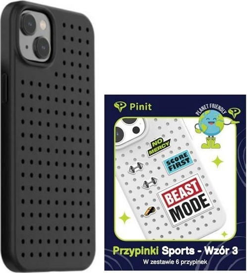 Picture of Pinit Zestaw Etui Pinit Dynamic + Sports Pin iPhone 14 6.1" czarny/black wzór 3