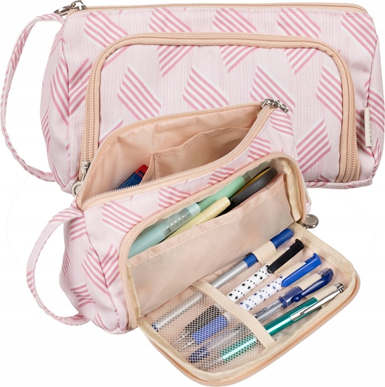 Picture of Piórnik Maaleo Piórnik Szkolny Dwukomorowy Rozkadany Saszetka Podwójny Róowy dla Dzieci