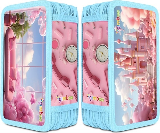 Picture of Piórnik PBS Connect Piórnik szkolny GIMBOO z wyposaeniem, 3 komory, sweet, róowy