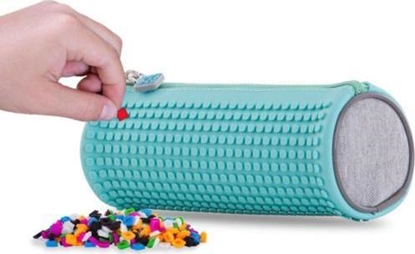 Изображение Piórnik PIXIE Okrgy Piórnik na Suwak, Kosmetyczka, Saszetka, PIXIE CREW, Szary, Turkusowy Panel