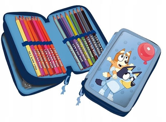 Picture of Piórnik Szkolny Dla Dzieci Organizer Bluey I Bingo Rozkadany Saszetka Blue / 048208516