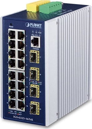 Picture of Planet PLANET IGS-6325-16T4S cza sieciowe Zarzdzany L3 Gigabit Ethernet (10/100/1000) Niebieski, Szary