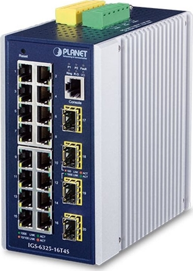 Picture of Planet PLANET IGS-6325-16T4S cza sieciowe Zarzdzany L3 Gigabit Ethernet (10/100/1000) Niebieski, Szary