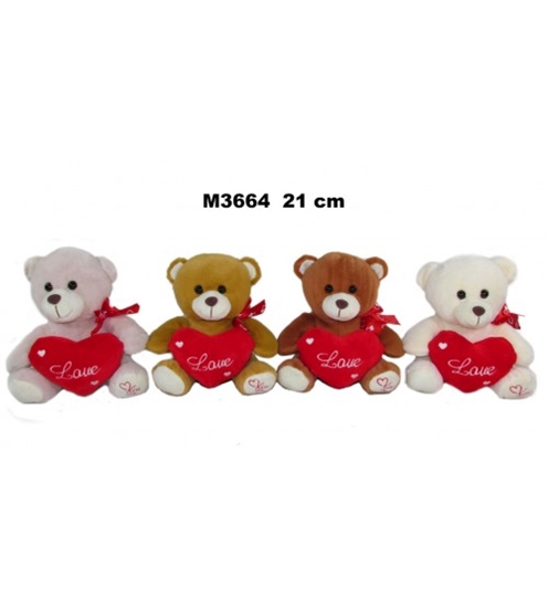 Picture of Plīša lacis ar sirdi LOVE 20 cm (M3664) dažādas 161987