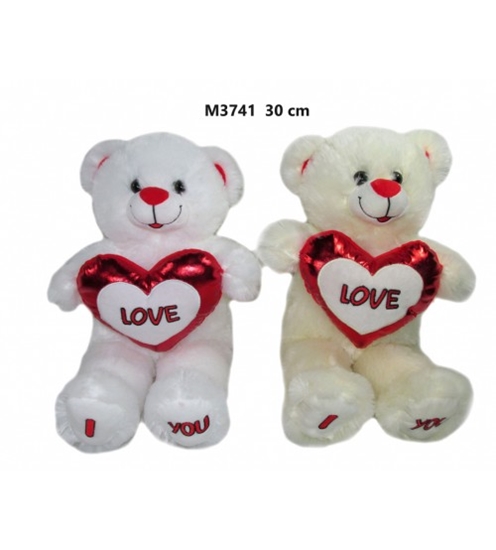 Picture of Plīša lācis 30 cm ar sirdi LOVE (M3741) dažādas 166623