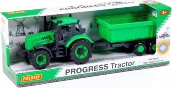 Picture of Polesie Polesie 91284 Traktor "Progres" inercyjny z przyczep zielony w pudeku