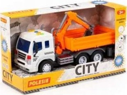 Picture of Polesie Polesie 96005 "City", samochód burtowy z kopark inercyjny, ze wiatem i dwikiem, pomaraczowy w pudeku