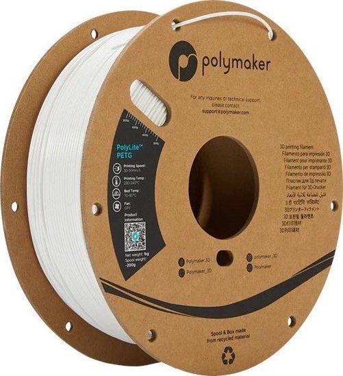 Изображение Poly Filament Polymaker PolyLite PETG 1,75mm 1kg - White}