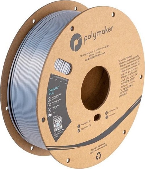 Изображение Poly Filament Polymaker PolyLite Silk PLA 1,75mm, 1kg - Silver}