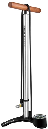 Picture of Pompka podogowa BIRZMAN The Pump with Helix (Presta/Schrader/Dunlop), 220psi/15bar, CNC, Srebrna, Drewno lakierowane (NEW)
