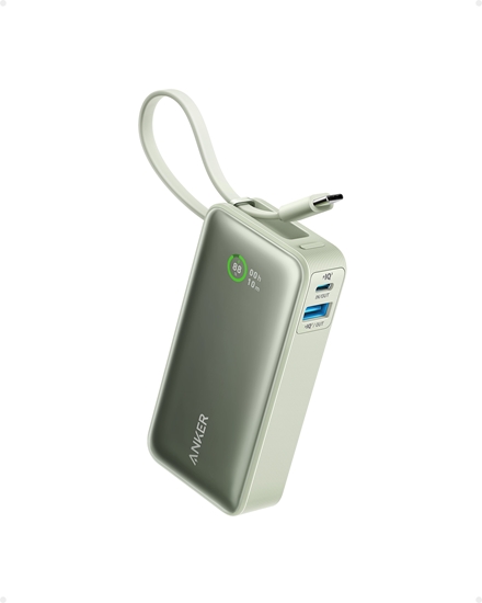 Picture of Powerbank 545 NANO 30W 10000mAh z wbudowanym kablem USB-C, zielony