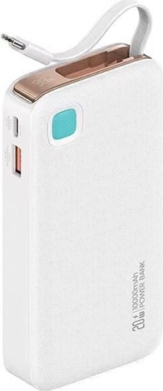 Изображение Powerbank Usams USAMS Powerbank ze zwijanym kablem USB-C Retractable 10000 mAh PD 20W Fast Charge XY Series biay/white 10KCD22402 (US-CD224)