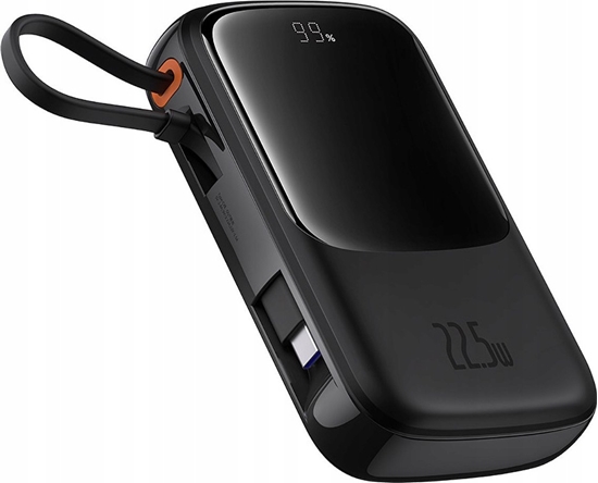 Picture of Powerbank Baseus Baseus Qpow Pro+ 10000mAh 22.5W z wbudowanym kablem USB-C i wywietlaczem - czarny