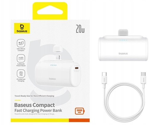 Изображение Powerbank OS-Baseus Compact IP 5000mAh 20W (white)