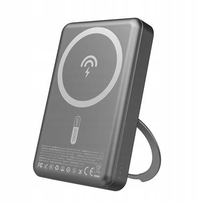 Attēls no Powerbank Dudao K28 10000mAh PD 22.5W z MagSafe z metalow obudow i piercieniem-podstawk - szary