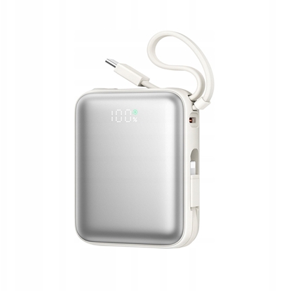 Picture of Powerbank Joyroom JR-PBF27 10000mAh 22.5W z wbudowanymi kablami USB-C i Lightning - biay