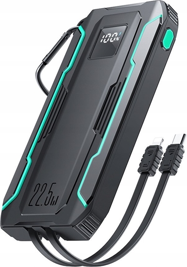 Picture of Powerbank Joyroom Powerbank Joyroom JR-L017 10000mAh 22.5W z wbudowanymi kablami USB-C, Lightning czarny