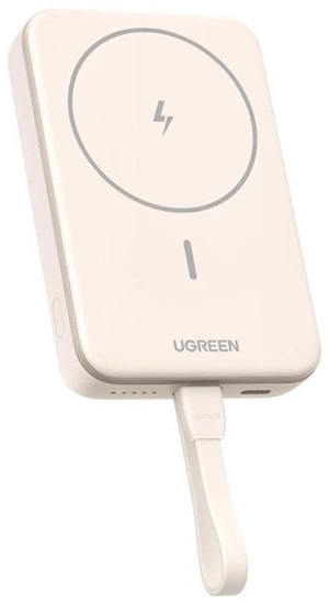 Picture of Powerbank magnetyczny 10000mAh UGREEN PB760 PD 20W MagSafe + kabel USB-C (beowy)