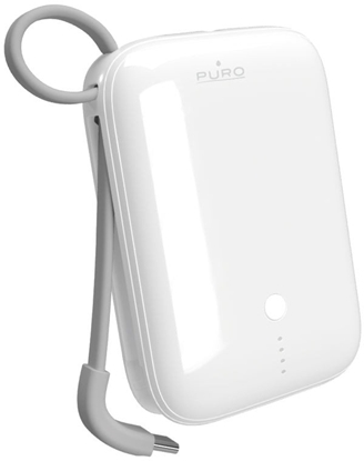 Picture of Powerbank Puro Power Link 10 Plus 10000 mAh z wbudowanym kablem USB-C  biay