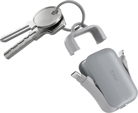 Изображение Powerbank Rolling Square Powerbank TAU2 2000 mAh do Kluczy ze Zczami USB-C/ Lightning/ Micro-USB szary