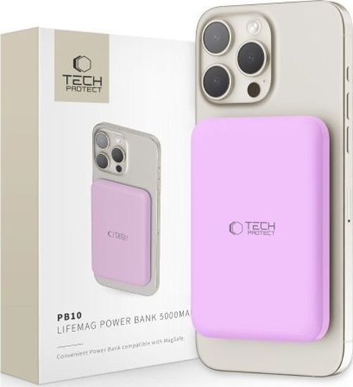 Picture of Powerbank Tech-Protect TECH-PROTECT PB10 LIFEMAG MAGSAFE POWER BANK 5000MAH LILAC