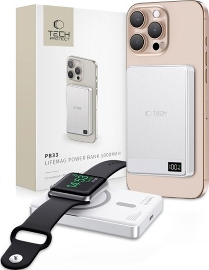 Picture of Powerbank Tech-Protect TECH-PROTECT PB33 LIFEMAG MAGSAFE POWER BANK 5000MAH SILVER