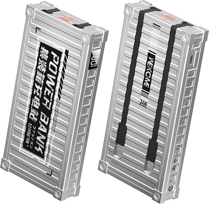 Picture of Powerbank Wekome WEKOME WP-339 Container Series - Power bank 10000 mAh Super Charging z wbudowanym kablem USB-C & Lightning PD 20W + QC 22.5W (Srebrny)